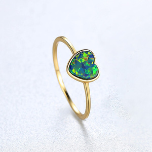 Heart Shape <b>Opal</b> <b>Ring</b> 925 Sterling Silver Bezel Setting Romantic Gemstone <b>Rings</b> for Women Everyday Wear - Product Image 5