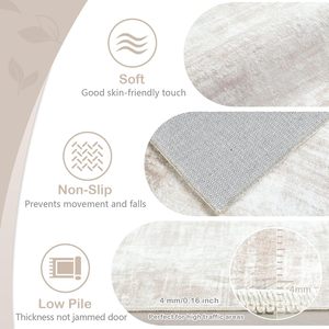 Tappeti Moderni Astratti 8x10 100% Poliestere a Pelo Basso Lavabili Morbidi Resistenti alle Macchie <span class=keywords><strong>Beige</strong></span> per Soggiorno Sala da Pranzo - Product Image 5