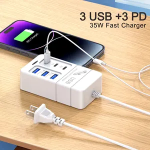 PD 35W caricatore per cellulare <span class=keywords><strong>6</strong></span> porte USB C ricarica rapida per Xiaomi 11 14 Ultra Samsung Galaxy S22 S23 <span class=keywords><strong>iPhone</strong></span> 13 14 15 Pro - Product Image 3