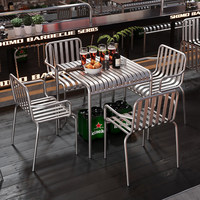 Chaises et tables de style industriel pour espaces de loisirs extérieurs, aménagement créatif pour salons de thé, cafés, cours et balcons en fer forgé