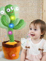Jouet en peluche cactus parlant et dansant en gros, avec lumière LED et fonction interactive pour enfants