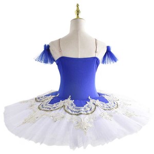 Abito in Tulle con tutù da balletto professionale per ragazza bianco blu rosa ginnastica body per danza con diamanti - Product Image 2