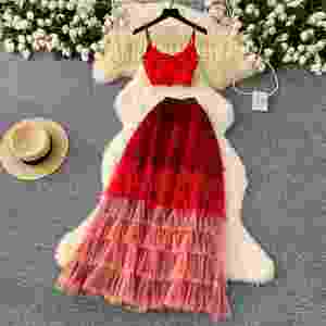 Ensembles Printemps Femme Style Romain : Haut et Jupe Midi Taille Haute Unie en Dentelle Tissée – Vente en Gros - Product Image 4