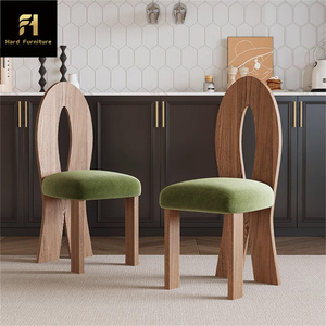 Sedia <span class=keywords><strong>da</strong></span> <span class=keywords><strong>Pranzo</strong></span> in Legno Verde Stile Retrò Francese, Design Nordico Minimalista con Schienale Alto, Personalizzabile - Product Image 2