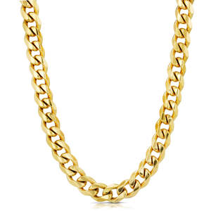 Joyería Fina al por Mayor, Cadena de Oro Sólido de 10K, 14K, 18K, Estilo Cubano Redondo - Product Image 1