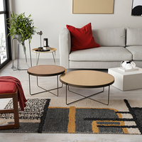 Table basse moderne à succès avec plateau en verre trempé et structure métallique, ensemble de meubles décoratifs pour salon