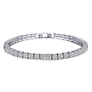 Tianristar — Bracelet Tennis pour hommes et femmes, bijou personnalisé, diamant, 4mm, mode urbaine, Cz momanite, vente en gros - Product Image 3