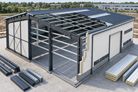Hangar de stockage agricole préfabriqué en métal, garage en acier, entrepôt, petit atelier, bâtiment imperméable
