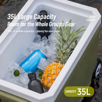 Glacière isotherme à roulettes 35L, entièrement en mousse PU, portable, pour le camping, les activités de plein air et l'usage commercial