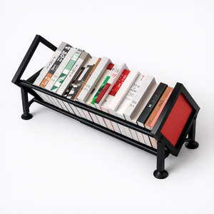 Desktop Bookshelf Adjustable Standing Type Rectangle PP Office Organizer Study Room <b>Storage</b> <b>Rack</b> - Product Image 2