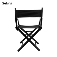 Chaise de réalisateur pliable haute Selens avec cadre en aluminium et acier, et patch en caoutchouc à boucle pour directeur et producteur