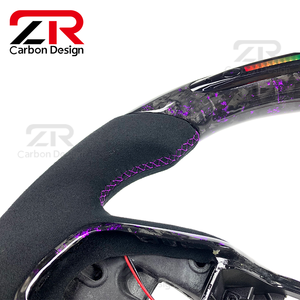 พวงมาลัย LED คาร์บอนไฟเบอร์ภายในรถปรับแต่งได้สำหรับฮอนด้าซีวิครุ่น10th รุ่น <span class=keywords><strong>Si</strong></span> Type R FK8 CR-V 2016-2021 - Product Image 5