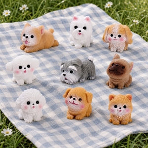 Vente en gros d'ornements pour chiens assortis, mini-animaux en résine, figurines d'animaux miniatures, statues d'animaux pour la décoration de la maison, cadeaux - Product Image 6