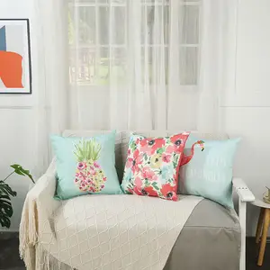 Amity-Druck Outdoor-Dekorationspflanzenmuster Polyester wasserdichte Kissenbezüge 45 × 45 cm Viereckige Kissenbezüge für Sofa