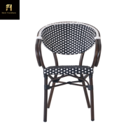 Chaise de jardin en rotin confortable de haute qualité, empilable, pour terrasse, café, jardin, usage commercial extérieur