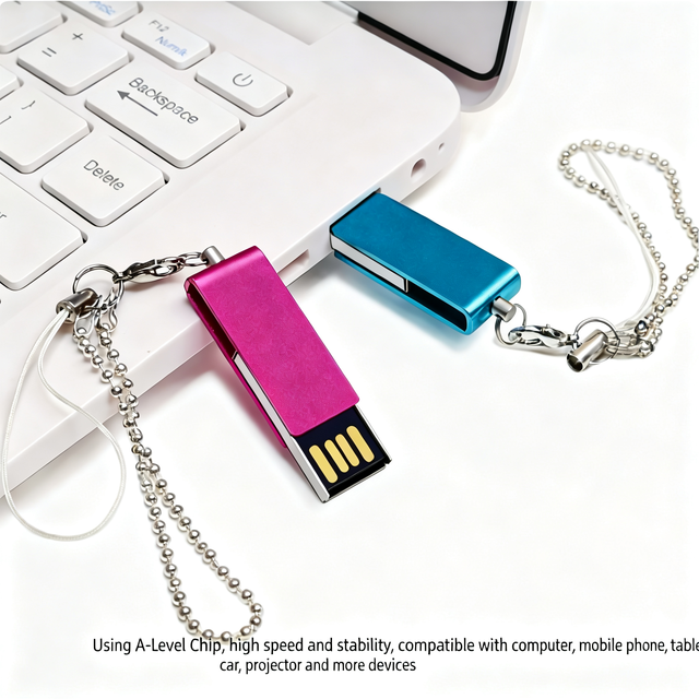 New Wholesale Tiny Compact Mini Metal Rotatable Clip USB 2.0 Flash Drive 2GB-64GB 1-Year Warranty Office Business Gift