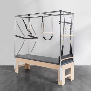 <span class=keywords><strong>Lit</strong></span> de Pilates Cadillac Reformer en Bois d'Érable Premium, Qualité Commerciale, Équipement d'Entraînement Réglable pour le Renforcement Musculaire, Idéal pour la Maison et le Studio - Product Image 4