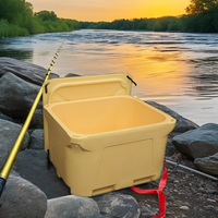 Bac à poisson isotherme industriel robuste de 330 L en LLDPE, rotomoulé, pour la conservation des fruits de mer, maintien de la glace pendant 5 jours