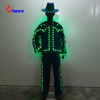 Costumes de danse de cow-boy à lumières LED Costumes de danse de salon à la mode pour adultes Style occidental Luminous Western Dance Party