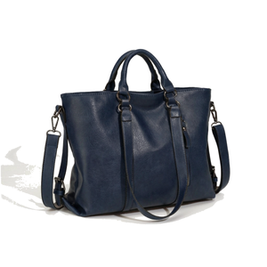 Bolsos Tote de Cuero PU Estilo Retro para Damas, Bolso Cruzado de Cuero Suave para Mujer, Bolsos de Mano Creativos de Color Puro para Compras y Trabajo - Product Image 1