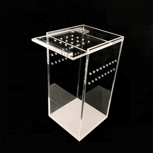Op maat gemaakte acryl reptielenverblijf met afneembaar paneelontwerp, stapelbaar kweekbak, springspin <span class=keywords><strong>terrarium</strong></span>, voederbak, ventilatieklep - Product Image 1