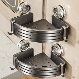 Bathroom Storage Rack Corner Mounted Oval Durable 8-11.9in Depth Wall Mount Sink Organizer - Product Image 3