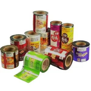 Custom printed logo aluminum laminated plastic film roll opp pet pe laminated plastic film roll for food