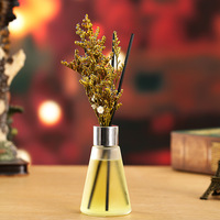 Vente en gros de parfum de maison personnalisé sans feu diffuseur de roseau d'arôme rond en verre d'huile essentielle d'aromathérapie