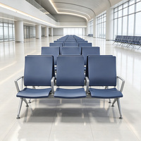 Chaise d'attente publique en métal épais KMJ, 3 places, pour aéroport, hôpital, salle d'attente, réception