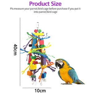 Jouet à mâcher pour perroquets en bois naturel de grande taille, très vendu, pour cacatua, grises africaines et ara - Fournitures pour animaux de compagnie - Product Image 4
