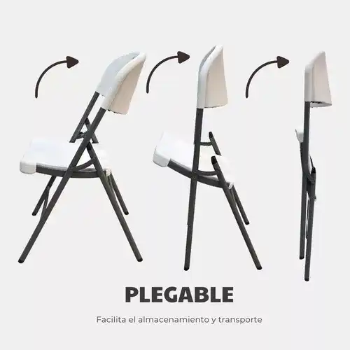 Kit 6 Shorbull White Folding Chairs