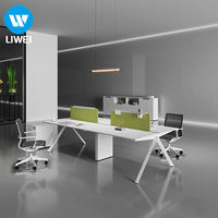 Muebles de Oficina Modernos, Mesa de Computadora para Personal con División de Espacios, Escritorio de Oficina Moderno, Modular, Multifuncional, de Madera Ecológica