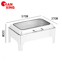 TIANXING Elegante Calentador de Comida Profesional de 9L, Color Blanco, con Quemador de Alcohol, para Servicio de Buffet, Ideal para Hoteles y Servicios de Catering