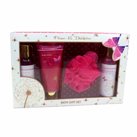 Coffret cadeau de bain rose vintage dans une boîte en fer blanc Emballage de soins personnels de beauté