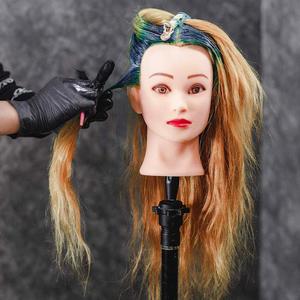 Têtes d'entraînement en gros à bas prix, tête de mannequin en cheveux humains réels, couleur blonde, mannequin factice pour la pratique en salon - Product Image 3