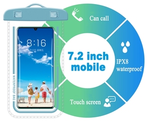 Brassard <span class=keywords><strong>Téléphone</strong></span> Étanche IPX8 en TPU avec Sifflet <span class=keywords><strong>de</strong></span> Survie 7.2 Pouces, Sac Étui Sec pour Mobile, Pouch <span class=keywords><strong>de</strong></span> Poignet pour Nage en Plein Air - Product Image 5