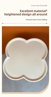 Table d'appoint mobile en plastique durable, style minimaliste moderne, couleur crème, pour salon