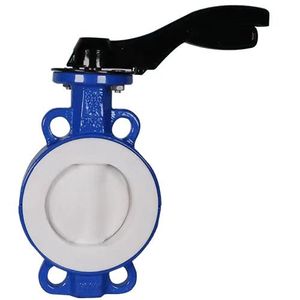 Trung Quốc Nhà cung cấp d71f4 PTFE ghế wcb + PTFE cơ thể 304 Đĩa Di xử lý 2CR13 trục pn6 PN10 PN16 DN50 ptfe-lót Van bướm - Product Image 1