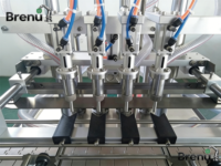 Machine de remplissage automatique Brenu pour pâtes et crèmes à haute viscosité, avec chauffage et mélange, pour beurre de karité et cosmétiques, en pots et bouteilles