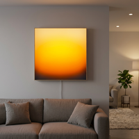 Lampu Sunset Akrilik UV Lukisan Persegi Bingkai Aluminium Art Deco Kontrol Aplikasi Sentuh Tombol Peredup Ramadan Ulang Tahun Pernikahan