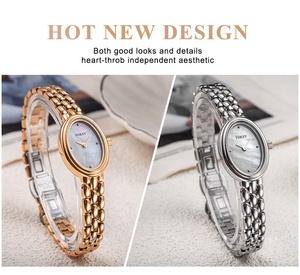 Montre ovale pour <span class=keywords><strong>femme</strong></span> avec logo personnalisé OEM ODM, montre-bracelet à quartz en acier inoxydable, montre de luxe étanche pour <span class=keywords><strong>femme</strong></span>, idéale pour un cadeau - Product Image 2