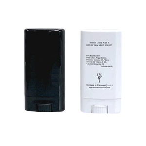 Free Sample <b>Empty</b> Oval <b>Plastic</b> <b>Bottle</b> Sun Stick Tube Container Wholesale White clear Black 15g Deodorant Stick Container - Product Image 1