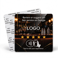 Carte NFC213 Review Tap, motif personnalisé et multilingue, pour bars, restaurants, cafés et réceptions, création et expédition rapides