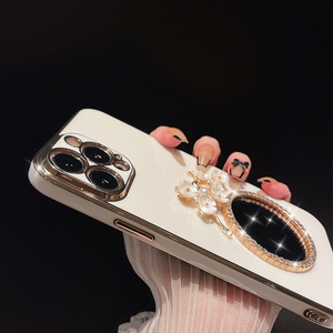 เคสโทรศัพท์มือถือ <span class=keywords><strong>iPhone</strong></span> 15 Pro <span class=keywords><strong>Max</strong></span> 14 13 12 11 <span class=keywords><strong>XS</strong></span> XR ลายดอกไม้ประดับเพชร 3 มิติ หรูหรา ชุบทอง ป้องกันการกระแทก - Product Image 4