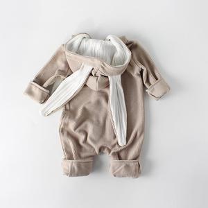 Pelele cálido con Orejas de conejo para bebé, mono de estilo conejo infantil, monos de algodón para niños y niñas, ropa con capucha - Product Image 2