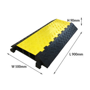 आउटडोर लचीली रबर गति पंप 3 चैनल तार आकार 70*65 मिमी केबल रक्षक 10-15mph 90 मिमी ऊंचाई पीला + काले विरोधी दबाव - Product Image 2