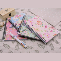 Carnet spirale A5 personnalisé 2026 avec motif floral, couverture rigide épaisse en tissu écologique et cuir pour notes d'étude