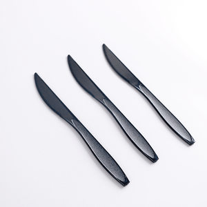 일회용 숟가락과 <span class=keywords><strong>포크</strong></span> 블랙 플라스틱 칼/기구 스푼 <span class=keywords><strong>포크</strong></span> 맞춤형 PP 플라스틱 그릇 식기 세트 - Product Image 5