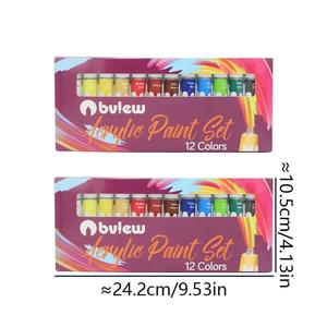 Peinture <span class=keywords><strong>aquarelle</strong></span> pour enfants Bview Art, <span class=keywords><strong>tube</strong></span> en aluminium de 12 ml avec pigment acrylique, pour toile et papier, ensemble emballé - Product Image 2