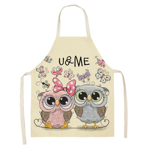 Grembiule da Cucina con Stampa di Gufo Carino, in Lino Personalizzabile per Adulti e Bambini - Product Image 3